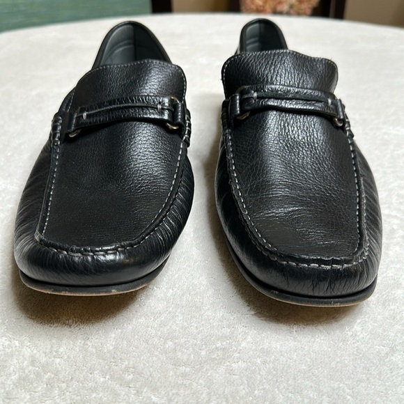 Men’s DONALD J PLINER Leather Bit Loafers in black size 12 - Picture 2 of 10